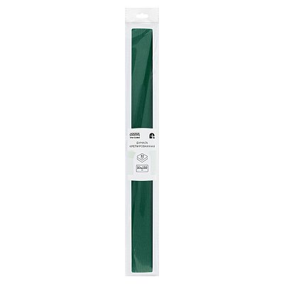 Бумага крепированная ТРИ СОВЫ, 50×250см, 32г/м2, темно-зеленая, в рулоне, пакет с европодвесом