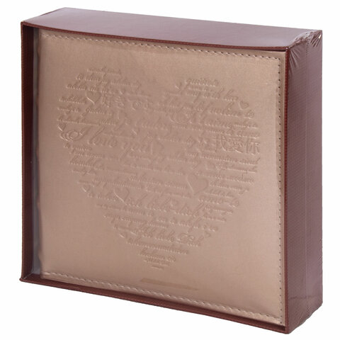 Фотоальбом BRAUBERG «I love you» на 200 фото 10×15 смпод кожубумажные страницыпереплетбокс391175
