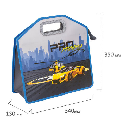 Папка с ручками ЮНЛАНДИЯ1 отделениепластик35×34х13 сммолния сверху«Proracing»270352