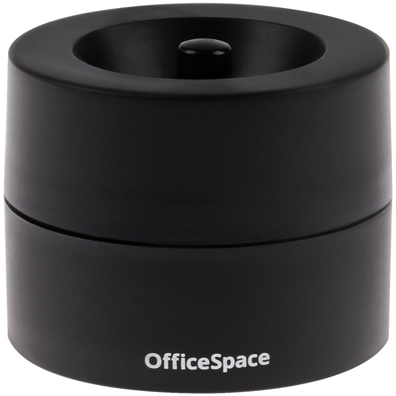 превью Скрепочница магнитная OfficeSpace, без скрепок, черная, картонная коробка