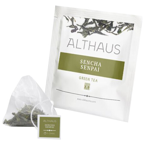 Чай ALTHAUS «Sencha Senpai» зеленый, 15 пирамидок по 2.75 г, ГЕРМАНИЯ