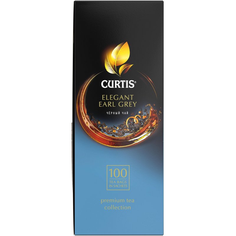 Чай Curtis Elegant Earl Grey черный с бергамотом и цедрой цитрусовых 100 пакетиков