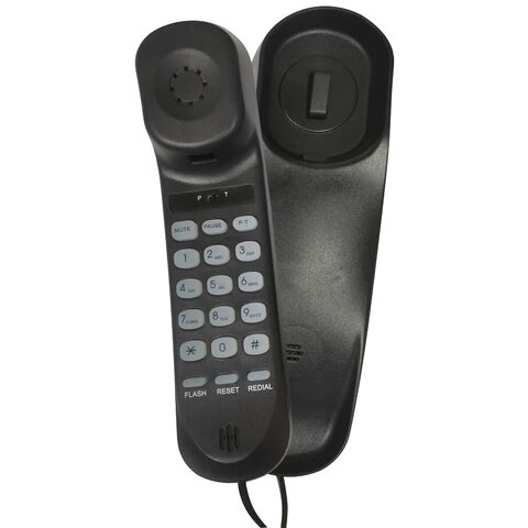 Телефон RITMIX RT-002 black, удержание звонка, тональный/импульсный режим, повтор, черный