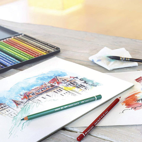 Карандаши цветные акварельные художественные FABER-CASTELL «Albrecht Durer», 36 цветов, металлическая коробка