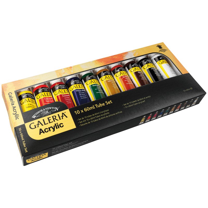 Краски акриловые Winsor&Newton «Galeria», 10цв, 60 мл/туба, картон. упак. 