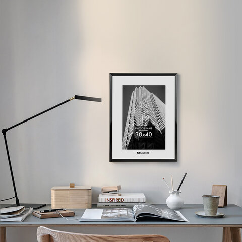 Рамка 30×40 см небьющаяся, багет 14 мм, пластик, BRAUBERG «Original», черная