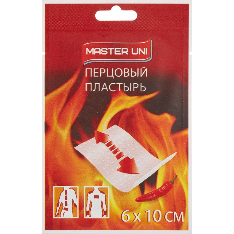 превью Перевяз. ср-ва Пластырь Перцовый 6 х 10 см, Master Uni