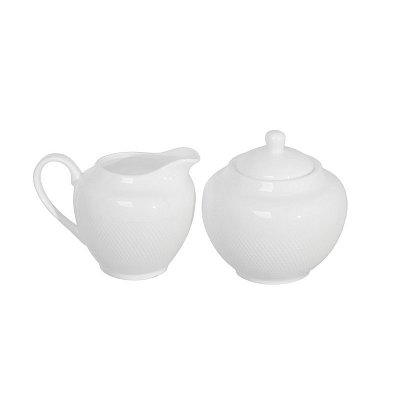 Сахарница и молочник Tudor England Royal Sutton фарфоровые белые 150 мл (артикул производителя TUC1062-30)