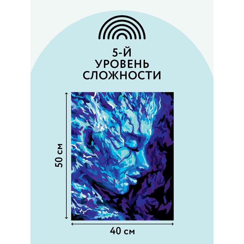Картина по номерам на холсте ТРИ СОВЫ «Стихия. Вода», 40×50, с акриловыми красками и кистями