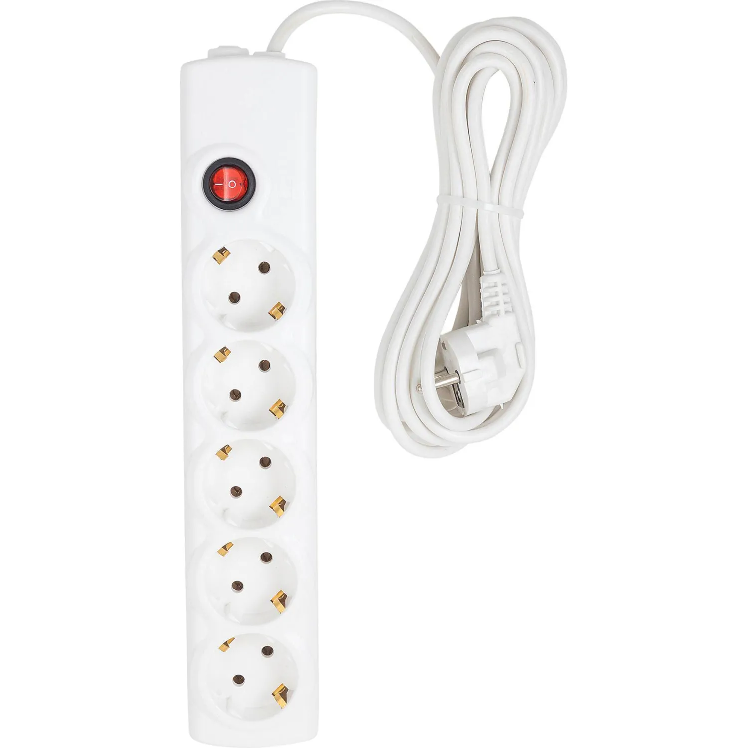 Сетевой фильтр BigTech BT510-1.5-W(5р/1.5м/10А/2.2кВт/3×0.75 мм2/белый)