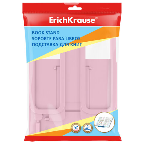 Подставка для книг и учебников ERICH KRAUSE Base «Pastel», пластиковая, розовая