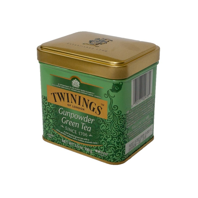 превью Чай TWININGS (Твайнингс) «Green tea Gunpowder», зеленый, железная банка, 100 г