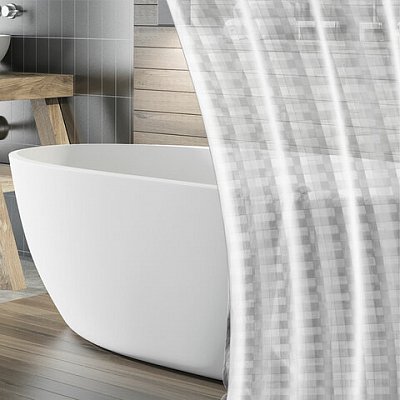 Штора для ванной комнаты LENS FLARE с 3D эффектом водонепроницаемая180×180смLAIMA HOME