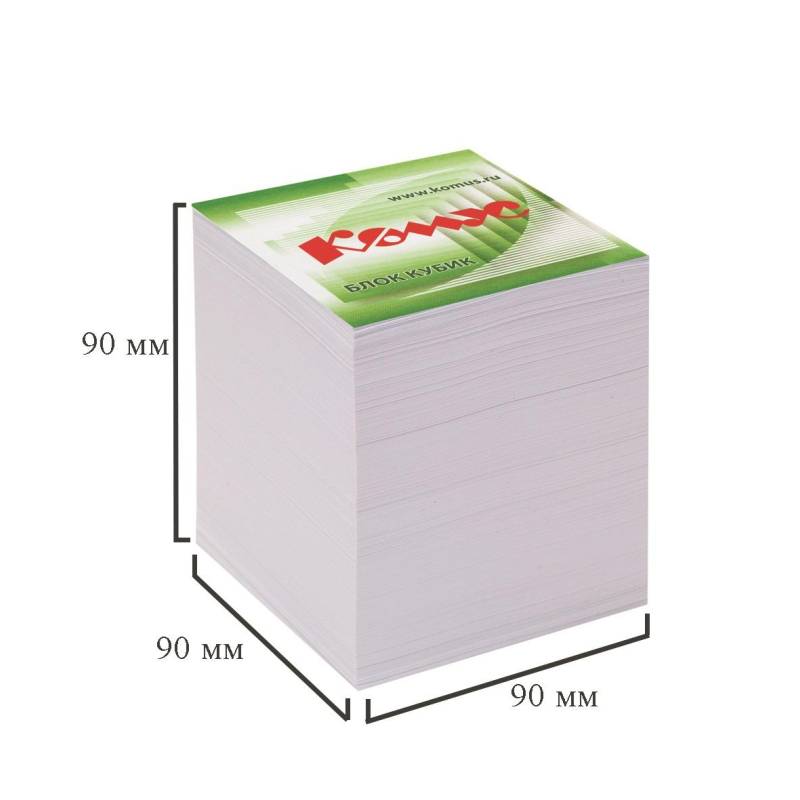 Блок для записей КОМУС на склейке 9×9х9 белый блок 100 г, 100