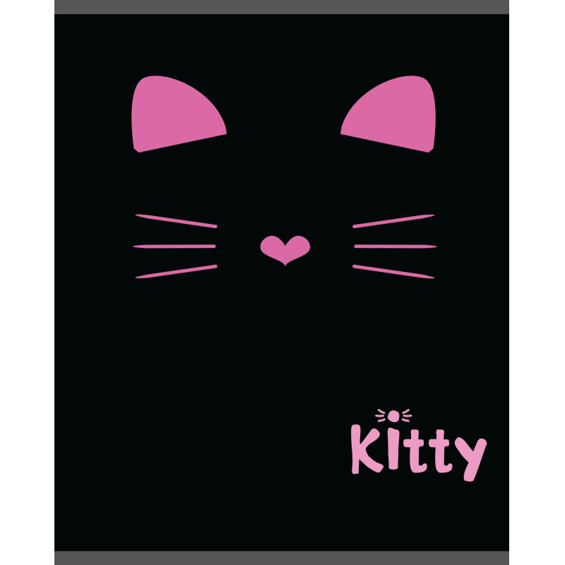 превью Тетрадь общая А5 48л Kitty черн, клет, скреп, ВД-лак