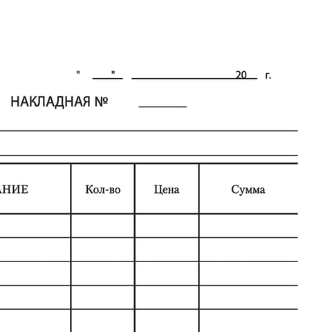 Бланк бухгалтерский, офсет, BRAUBERG «Накладная», А5, 135×195 мм, термоусадочная пленка, 100 штук