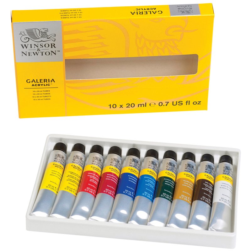 Краски акриловые Winsor&Newton «Galeria», 10цв, 20 мл/туба, картон. упак. 