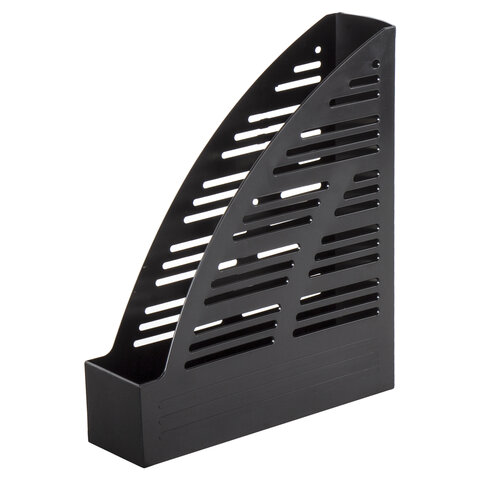 превью Лоток вертикальный для бумаг BRAUBERG «Standard», 245×70×295 мм, черный, 237220