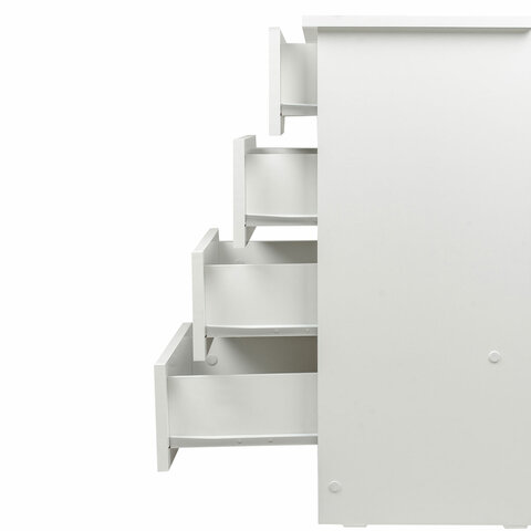 Комод BRABIX «Scandi CM-001», 750×330х730мм, 4 ящика, ЛДСП, белый, 941900