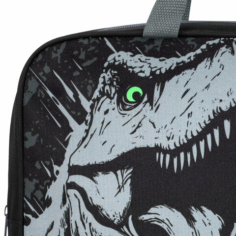 Папка на молнии с ручками BRAUBERG А4, 1 отделение, полиэстер, 80 мм, Scary dino