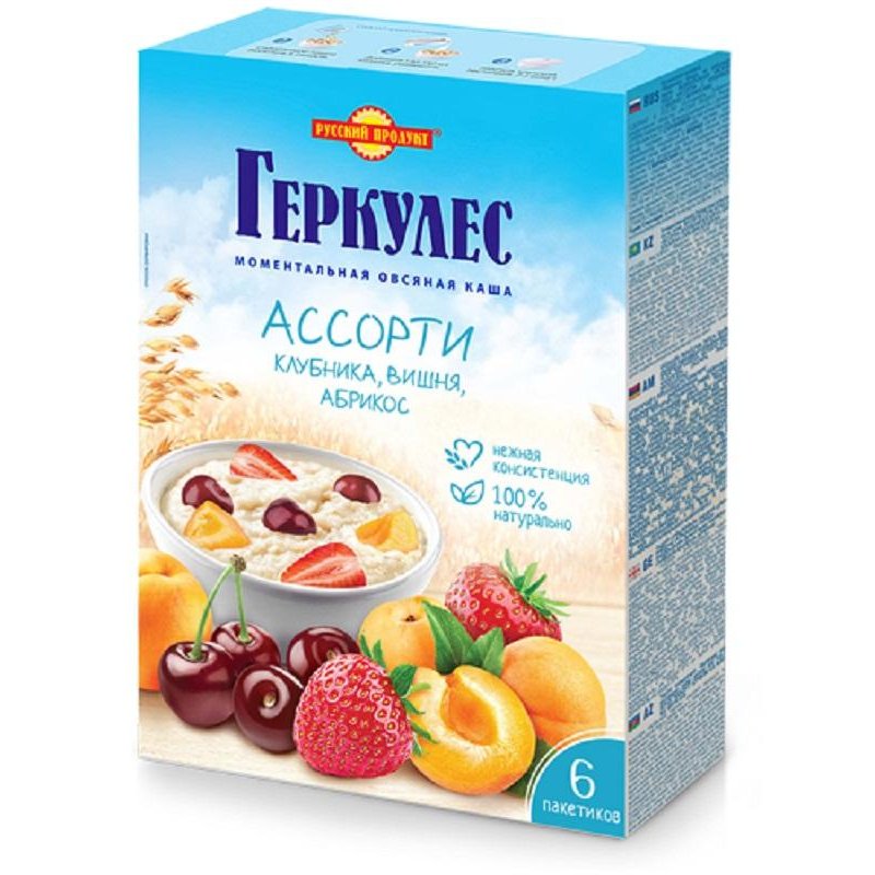 превью Каша Русский Продукт Геркулес овсяная ассорти 6 штук по 35 г