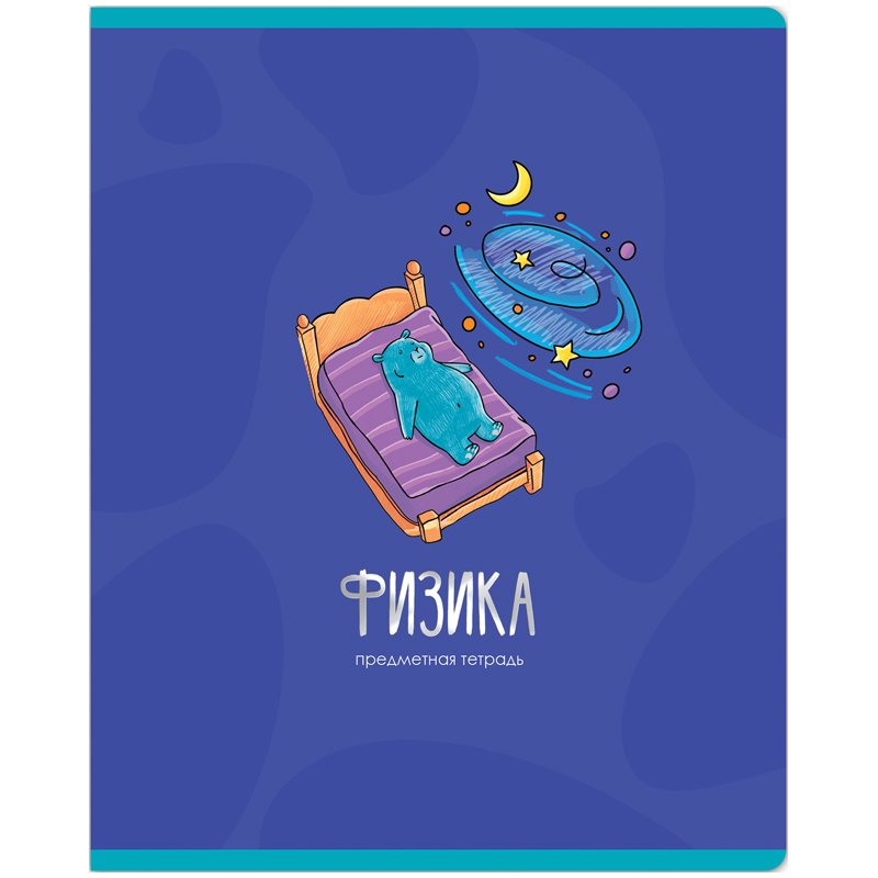Тетрадь предметная 48л. MESHU «Ученый MISHKA» - Физика, матовая ламинация, выборочный УФ-лак, тиснение фольгой
