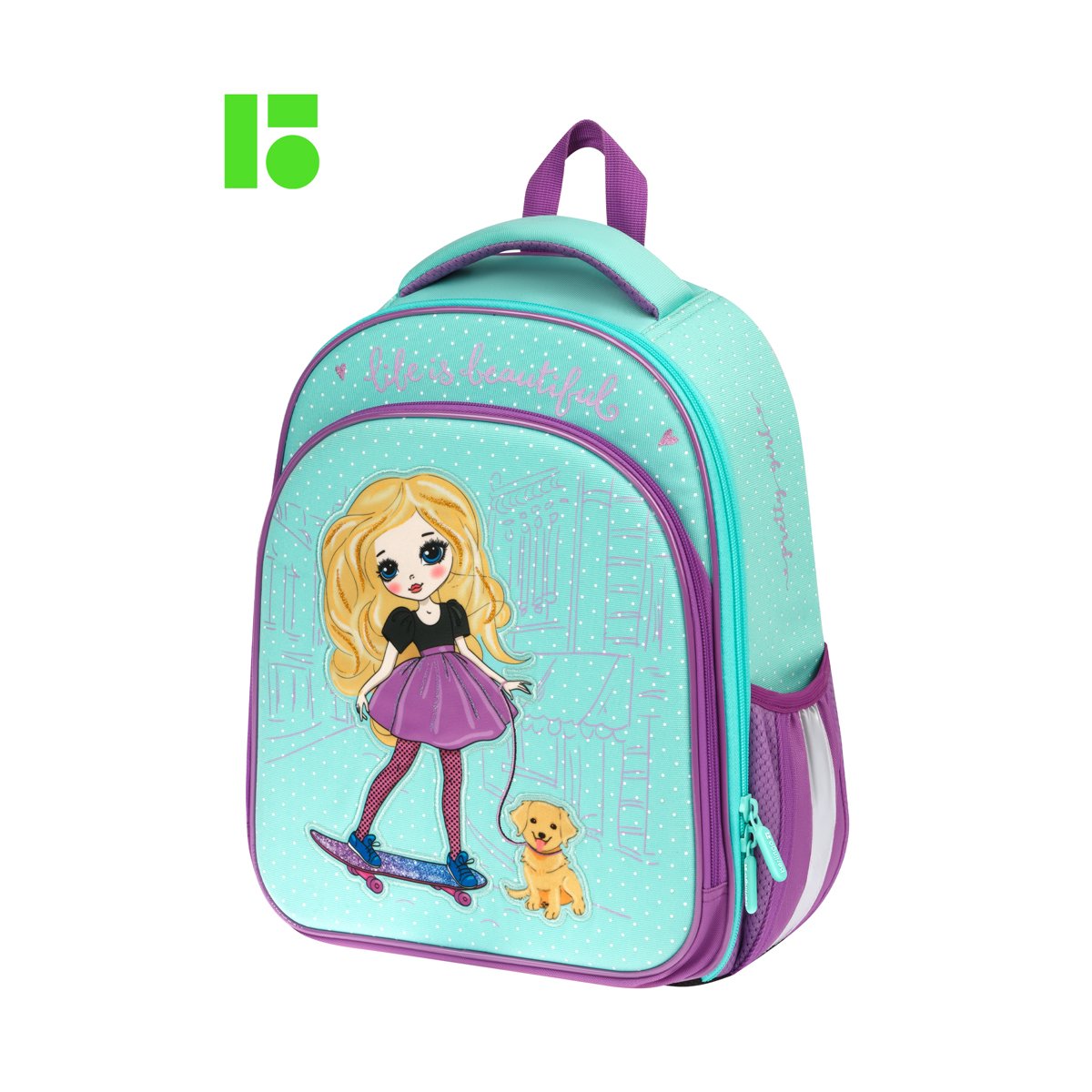 Ранец Berlingo Expert Plus «Pretty girl» 37×28×16см, 2 отделения, 2 кармана, анатомическая спинка