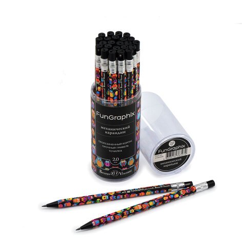 Карандаш механический цанговый 2 мм, BRUNO VISCONTI «FunGraphix», «Сказочные совы», точилка, 21-0041/05