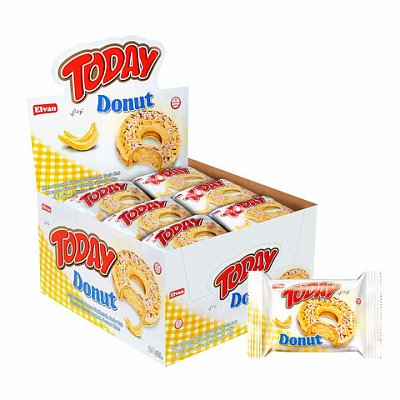 Кекс TODAY «Donut» со вкусом банана, ТУРЦИЯ, 24 штуки по 40 г в шоу-боксе