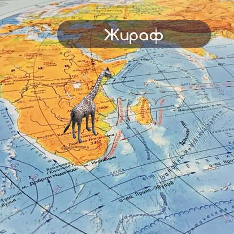 Карта мира физическая «Полушария» 101×69 см, 1:37М, интерактивная, европодвес, BRAUBERG