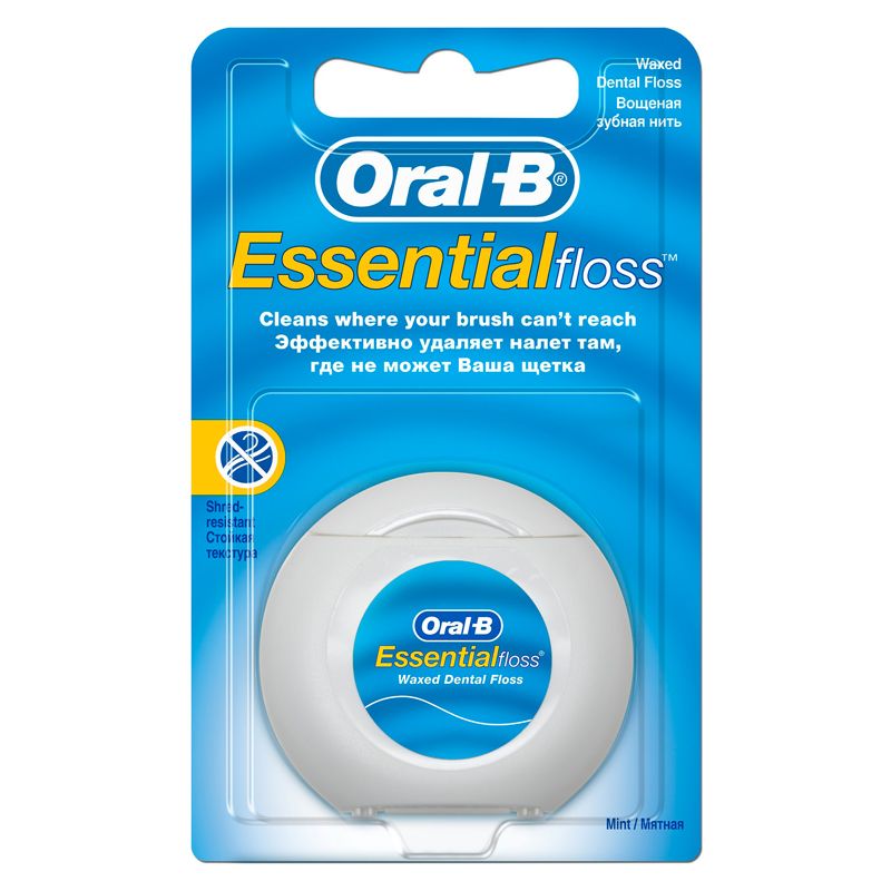 Зубная нить Oral-B «Essential», вощеная, мятная, 50м арт. 1012093 ...