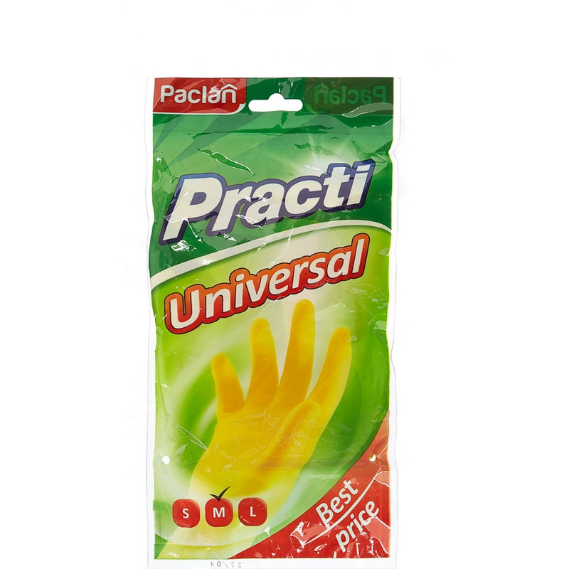 Перчатки резиновые р-р M с хлопковым напылением PACLAN