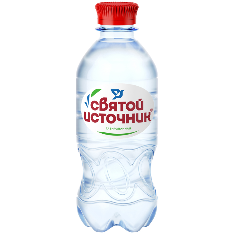 Вода газированная питьевая «Святой источник», 0.33 л, пластиковая бутылка