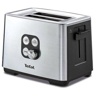 Тостер TEFAL TT420D30, 900Вт, 2 тоста, 7 режимов, сталь, серебристый
