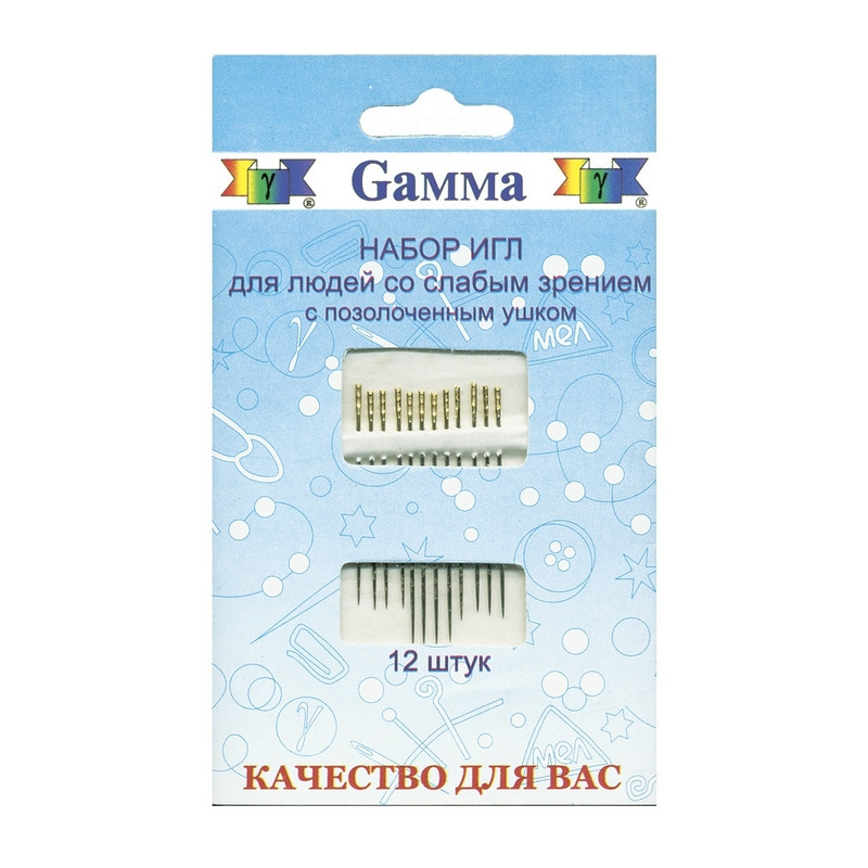 превью Набор игл ручных Gamma для слабовидящих № 7 12 штук