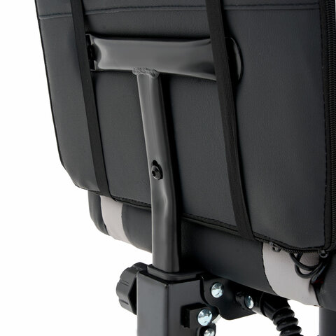 Кресло компьютерное CROMEX «Quantum GM-155 RGB», подсветка, две подушки, экокожа, черное/красное/серое