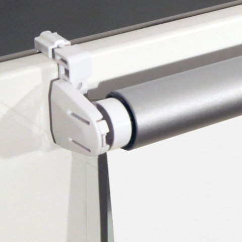 Штора рулонная светонепроницаемая (Блэкаут) BRABIX 80×175 см, белый/серебро, 606013