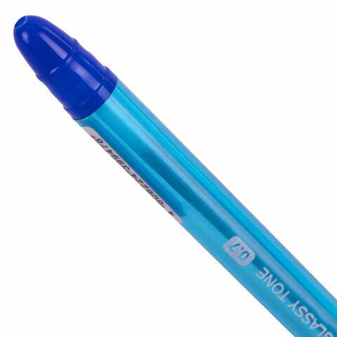 Ручка шариковая масляная с грипом BRAUBERG GLASSY TONE, СИНЯЯ, узел 0.7 мм, линия письма 0.35 мм