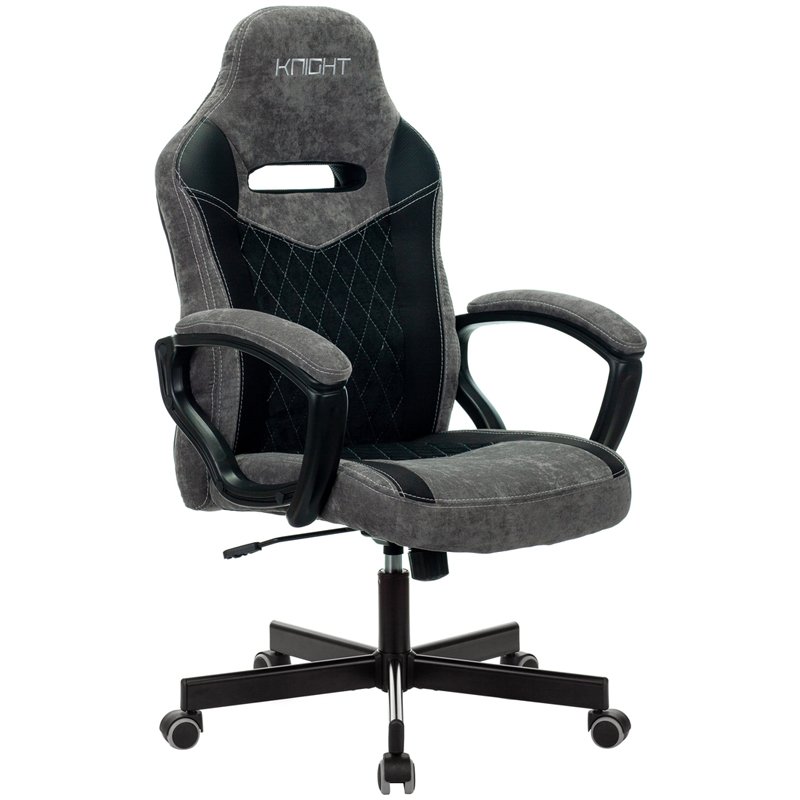 Кресло игровое Бюрократ VIKING 6 KNIGHT B FABRIC, ML, ткань черный/серый, топ-ган (до 180кг)