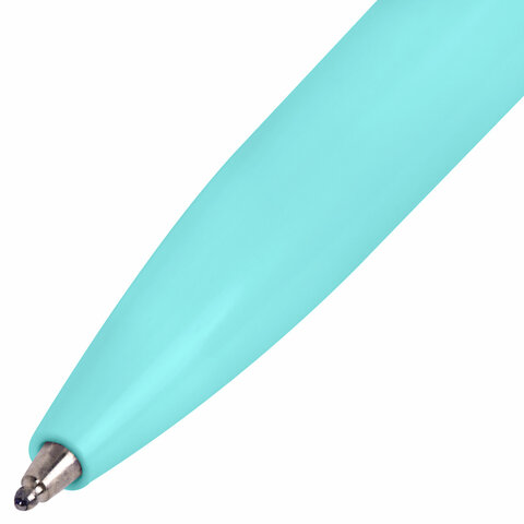 Ручка шариковая автоматическая BRAUBERG X17 PASTEL, СИНЯЯ, стандартный узел 0.7 мм, линия письма 0.5 мм