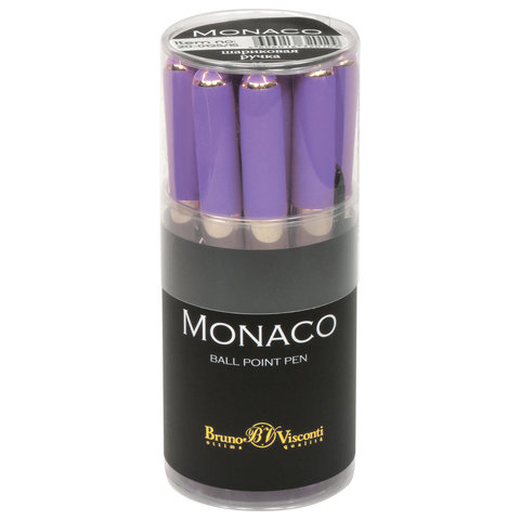 Ручка шариковая BRUNO VISCONTI Monaco, лавандовый корпус, узел 0.5 мм, линия 0.3 мм, синяя