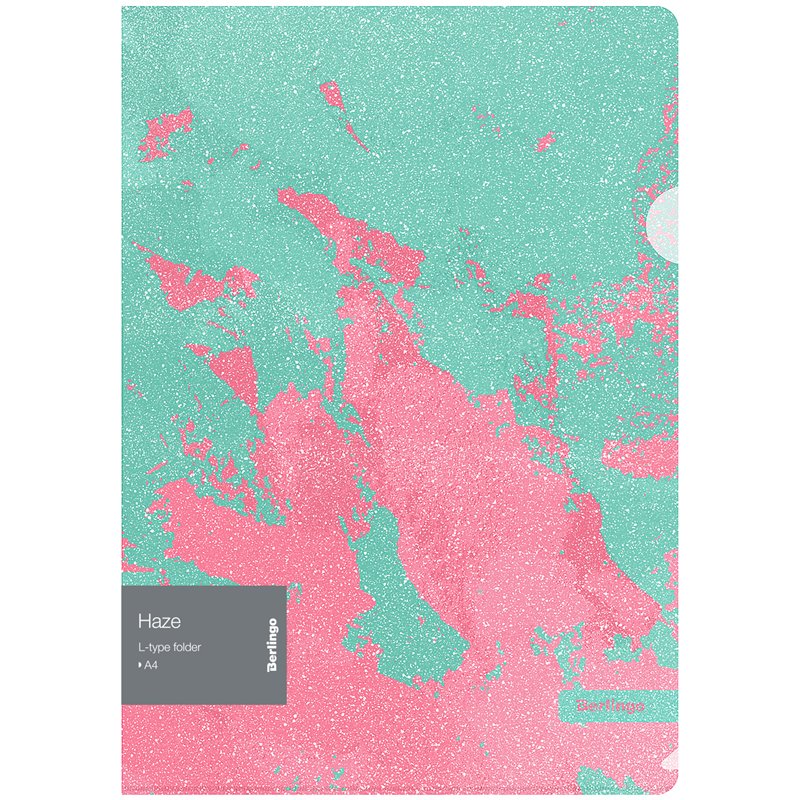превью Папка-уголок Berlingo «Haze», 200мкм, мятная/розовая, с рисунком, с эффектом блесток