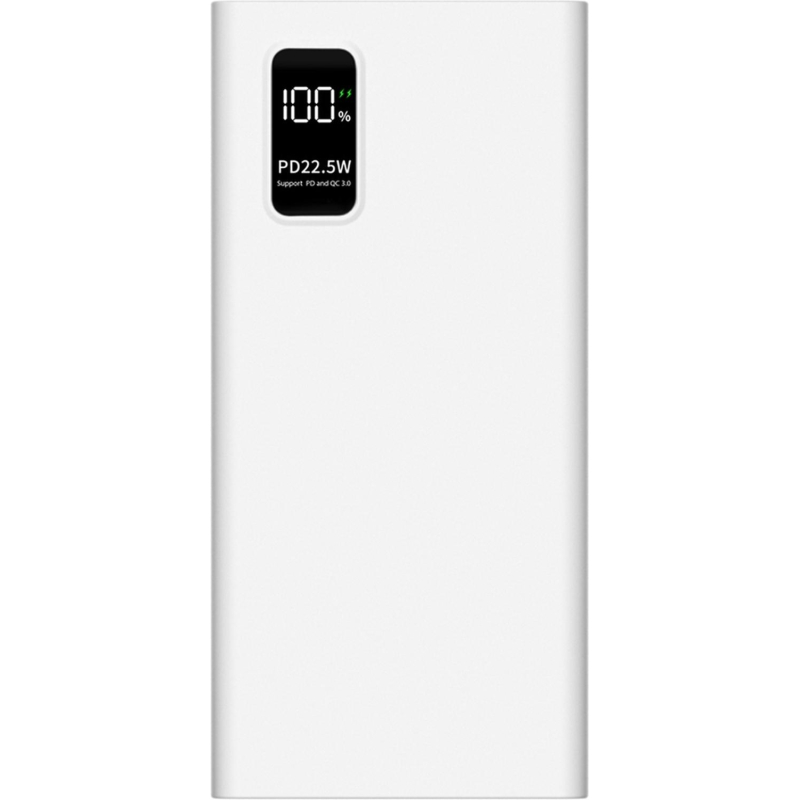 превью Внешний аккумулятор PERO PB05 10000 mAh, Li-Pol, output USB-C + 2USB-A, белый