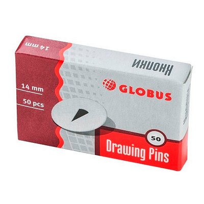 Кнопки силовые Globus серебристые (14 мм, 50 штук в упаковке)