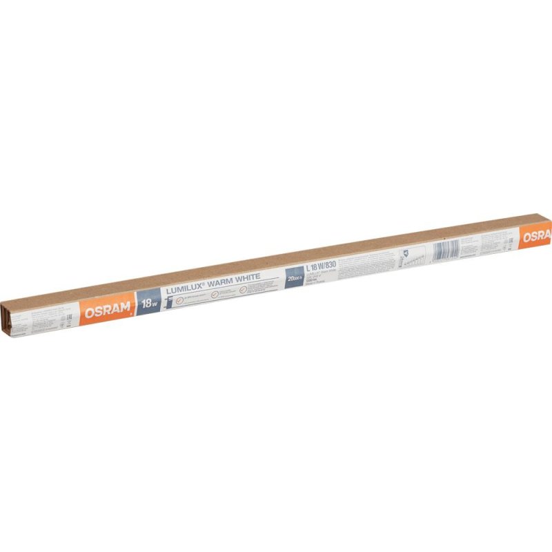 Лампа люминесцентная Osram 18 Вт G13 трубчатая 3000 K теплый белый свет (25 штук в упаковке)