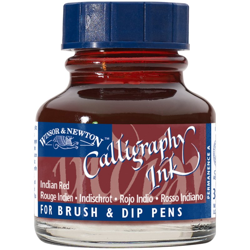 превью Тушь Winsor&Newton для каллиграфии (синяя крышка), 30мл, красный Индийский