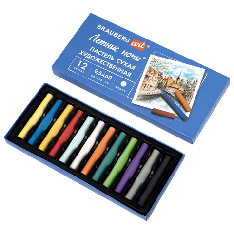 превью Пастель сухая художественная BRAUBERG ART «Летние ночи», 12 цветов, круглое сечение
