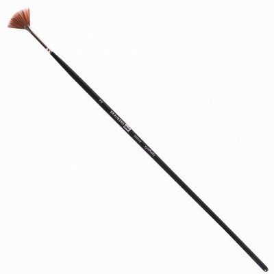Кисть художественная профессиональная BRAUBERG ART CLASSIC, синтетика, мягкая, веерная, № 2, длинная ручка