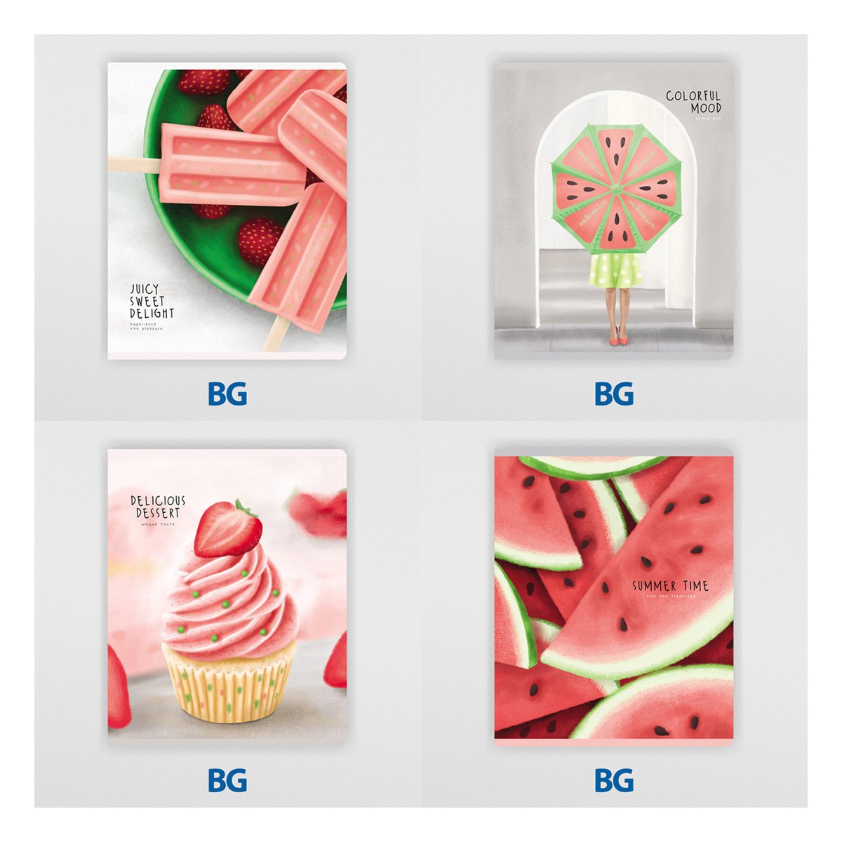 Тетрадь 48л., А5, клетка BG «Summer dessert», матовая ламинация