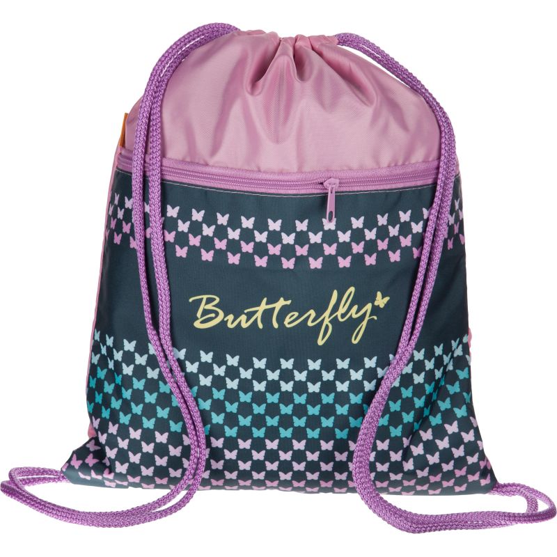превью Мешок для обуви №1School Butterfly, 330×420 мм, карман, МО-20-2